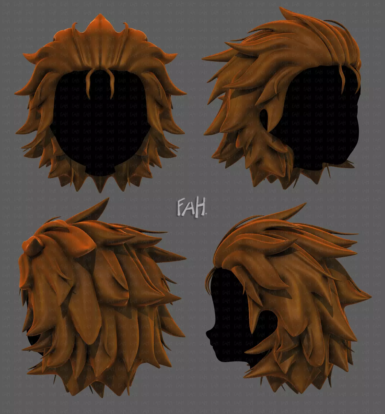 3D Hair style for girl V89 Low-poly 3D model_0