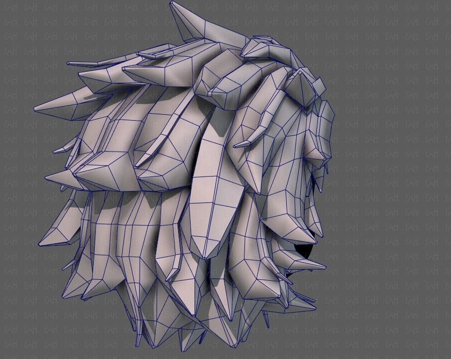 3D Hair style for girl V89 Low-poly 3D model_27