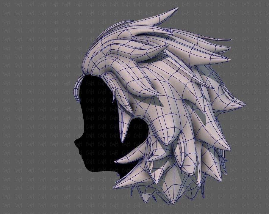 3D Hair style for girl V89 Low-poly 3D model_15