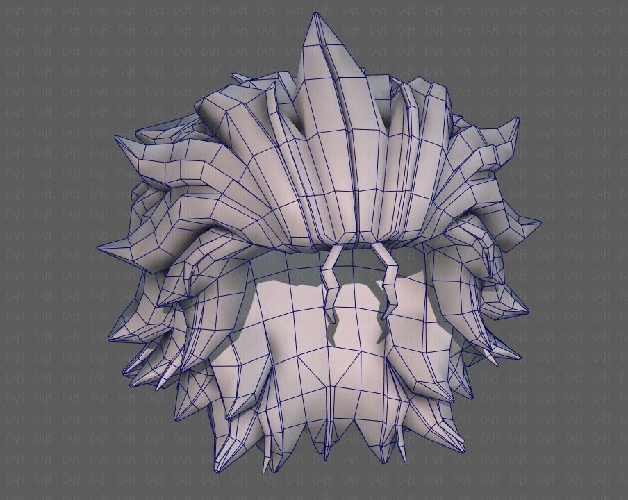 3D Hair style for girl V89 Low-poly 3D model_44