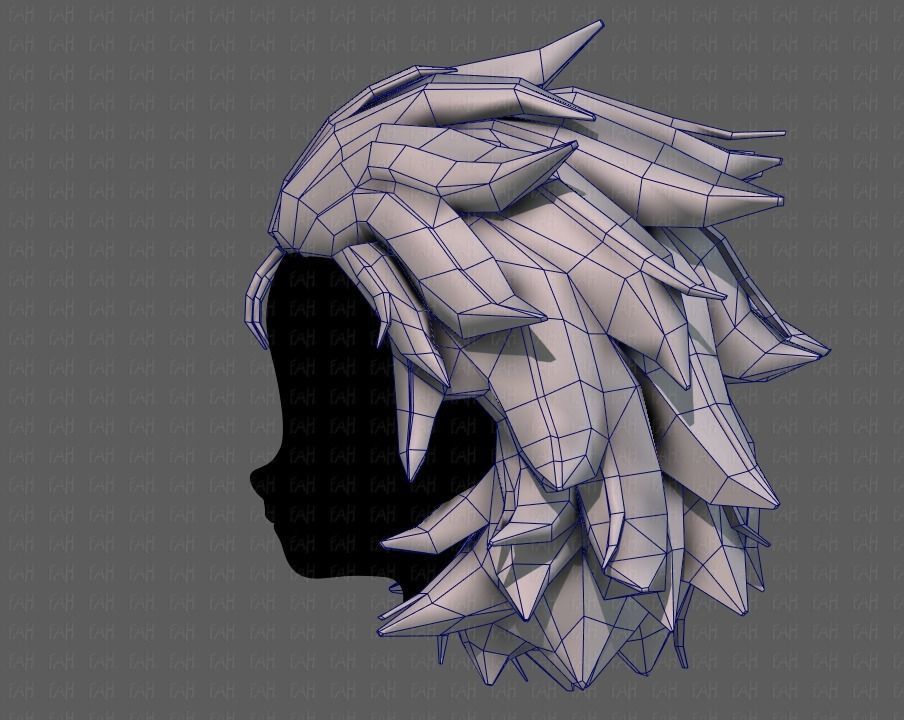 3D Hair style for girl V89 Low-poly 3D model_31