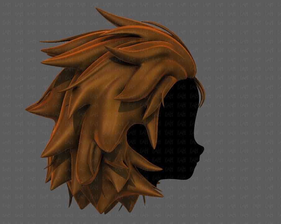 3D Hair style for girl V89 Low-poly 3D model_3