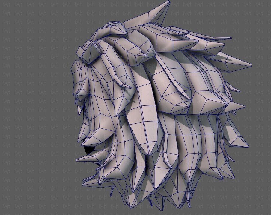 3D Hair style for girl V89 Low-poly 3D model_30