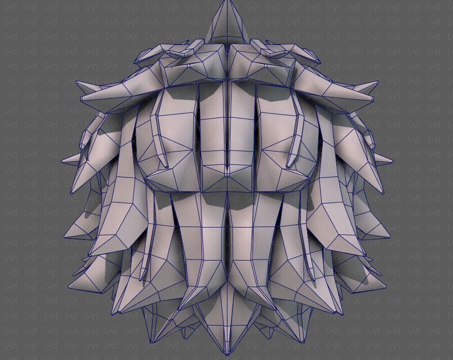 3D Hair style for girl V89 Low-poly 3D model_29