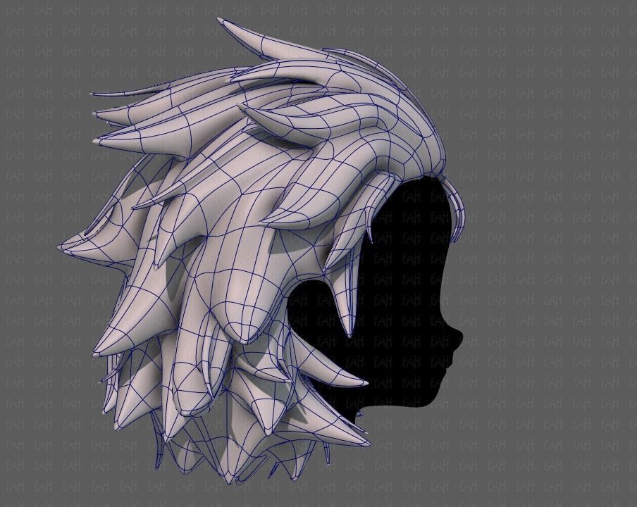 3D Hair style for girl V89 Low-poly 3D model_11