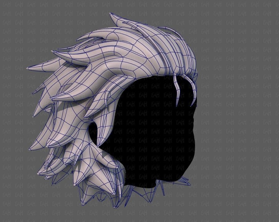 3D Hair style for girl V89 Low-poly 3D model_10