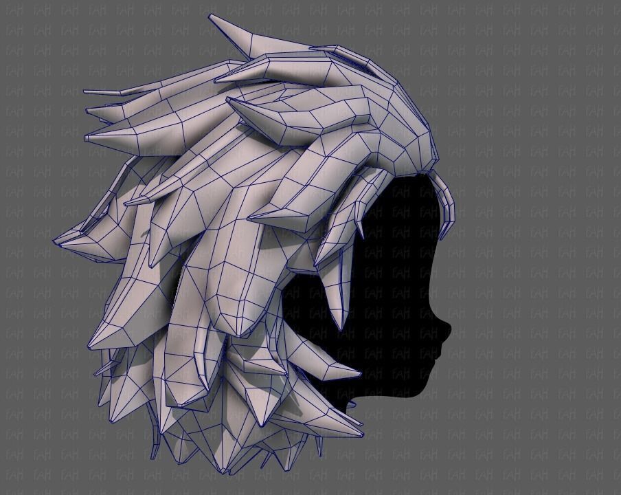 3D Hair style for girl V89 Low-poly 3D model_28