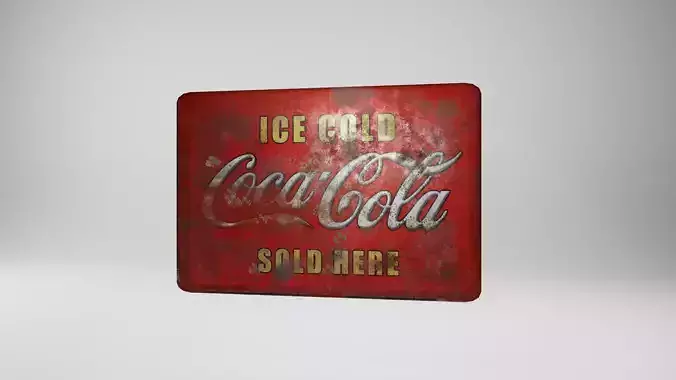 Old Metal Cola Sign Low-poly 3D model