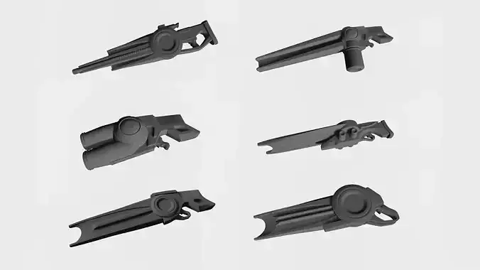 Guns from future 3D print model