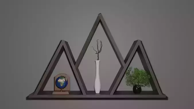 shelf shelve Low-poly 3D model