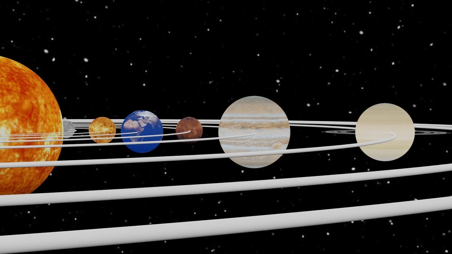 Animated beautiful solar system  3d model  Low-poly 3D model_9