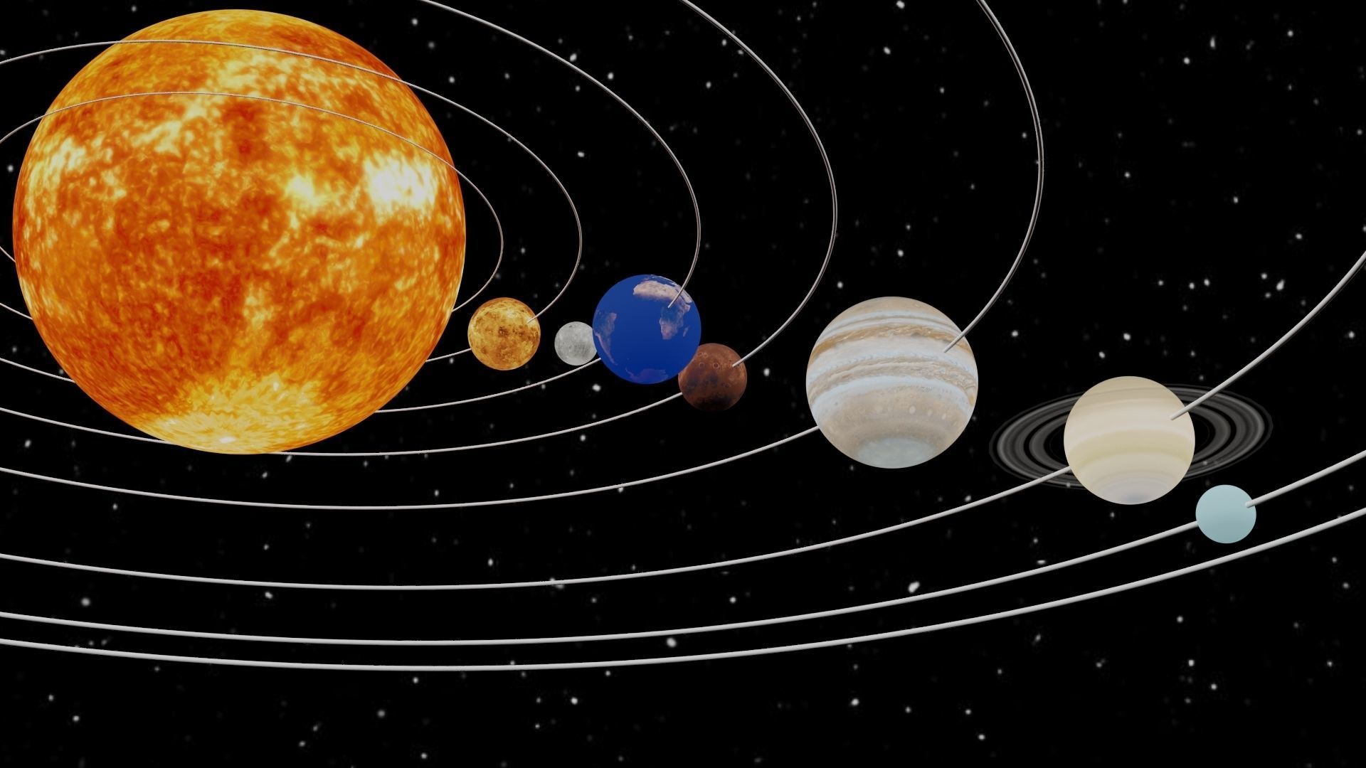 Animated beautiful solar system  3d model  Low-poly 3D model_6