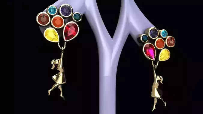 Children balloon earrings