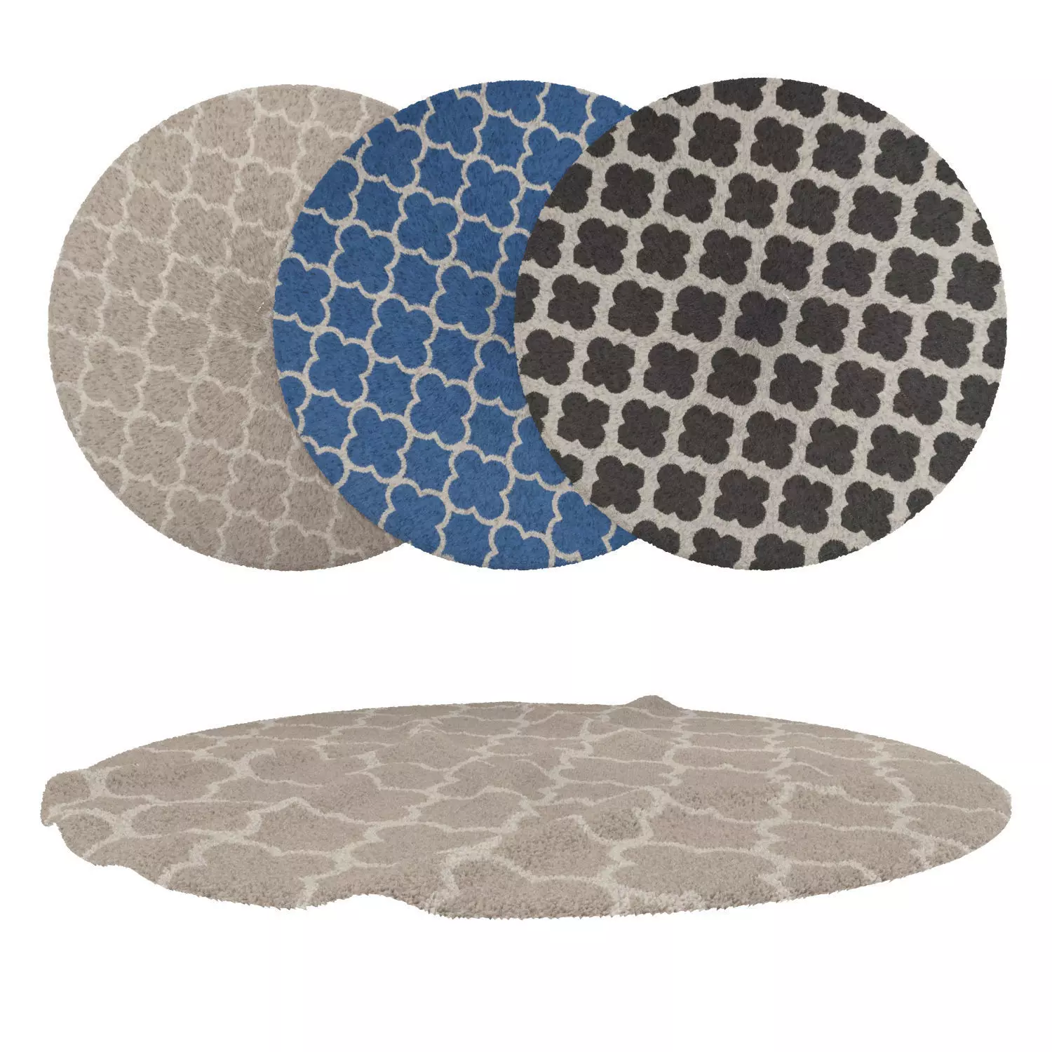 Round Rug Set 229 3D model_0