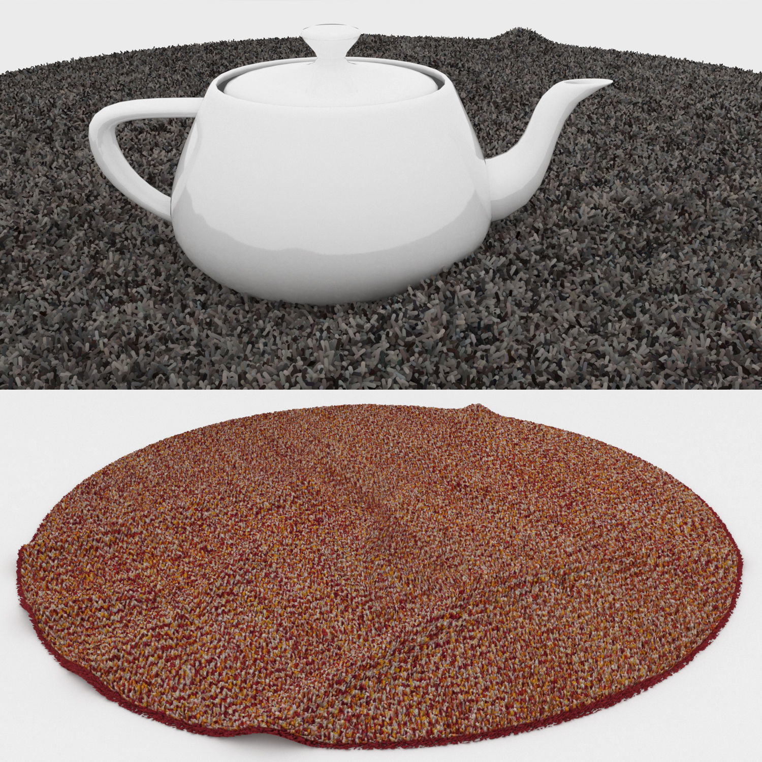 Round Rug Set 230 3D model_2