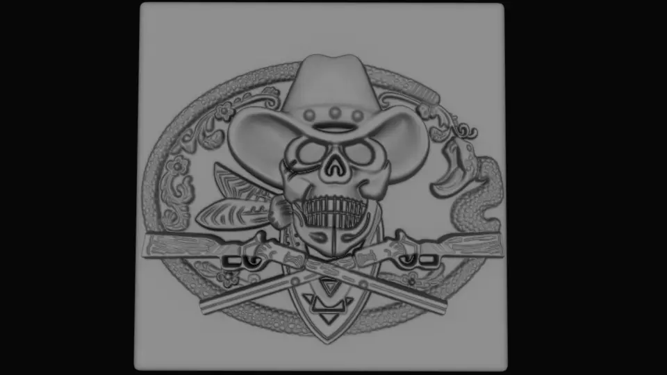 Decorative Cowboy skull STL for 3D printing 3D print model