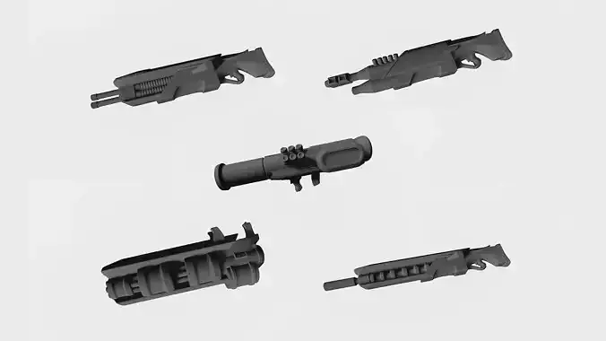 Firearms from future 3D print model