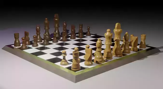 Low-poly Complete Chess Set