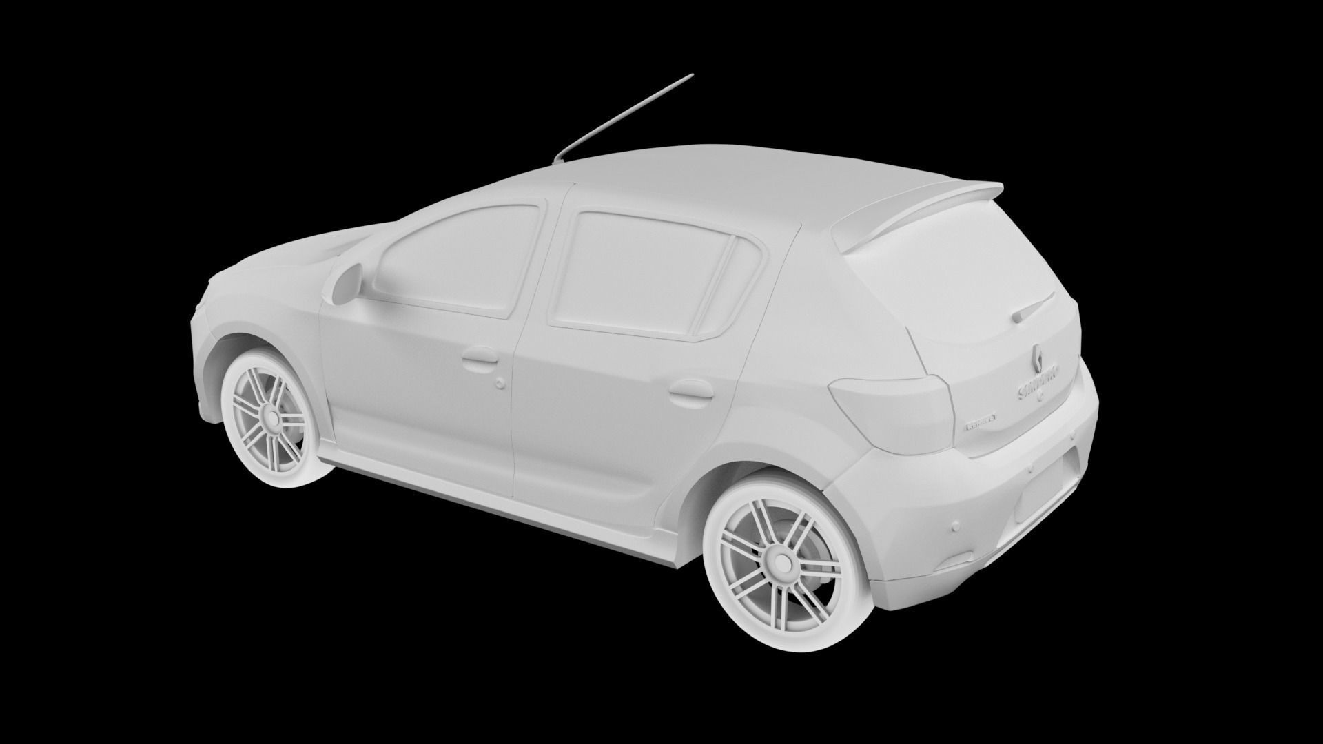 Renault Sandero separated parts STL for 3D printing  3D print model_3