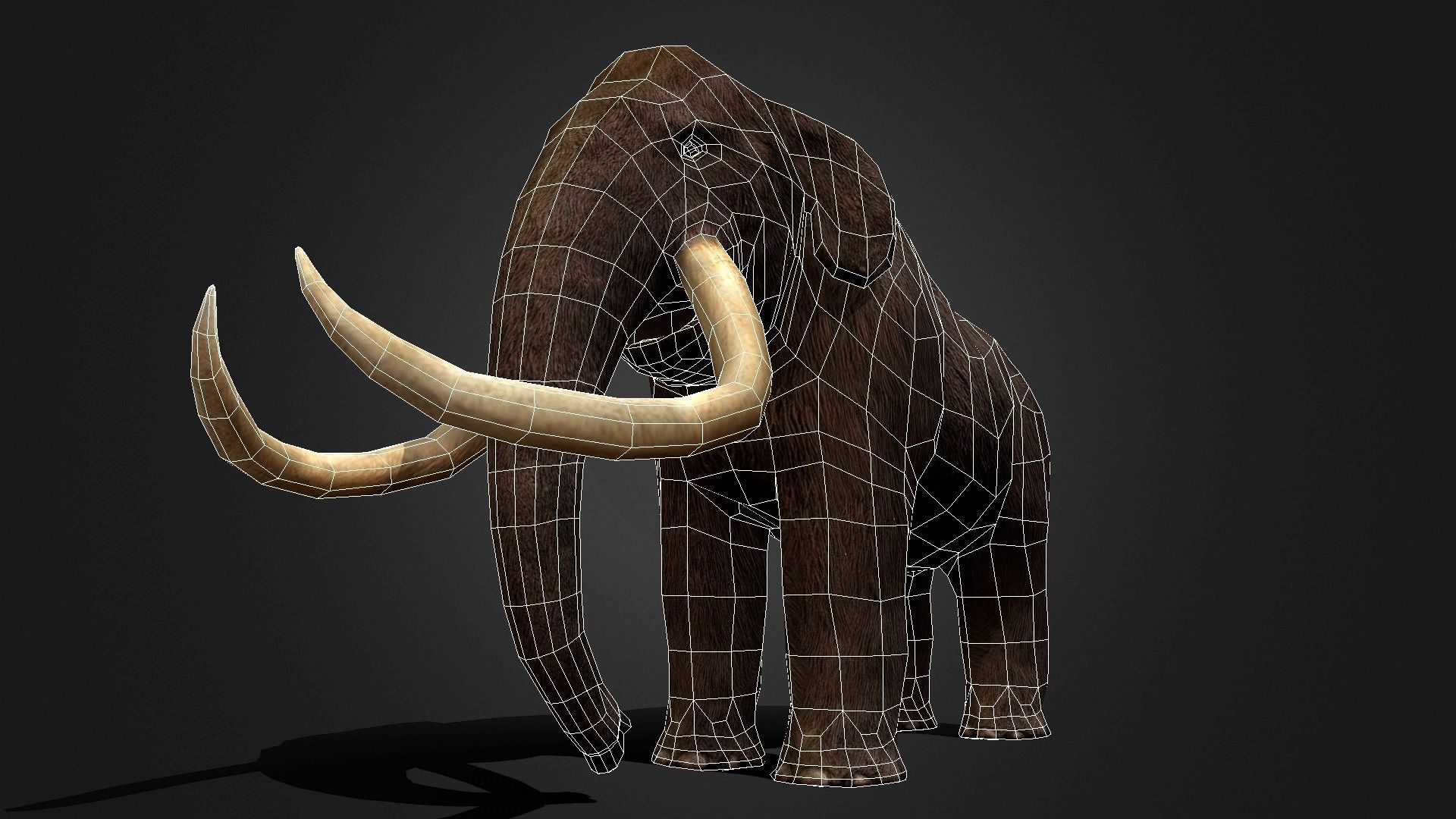 Mammoth - Idle Animated Low-poly 3D model_9