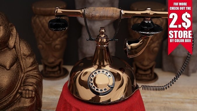 Best realistic antique telephone model 3D model