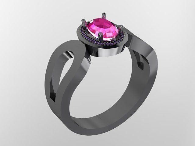 modern ring black ping model 3d Low-poly 3D model