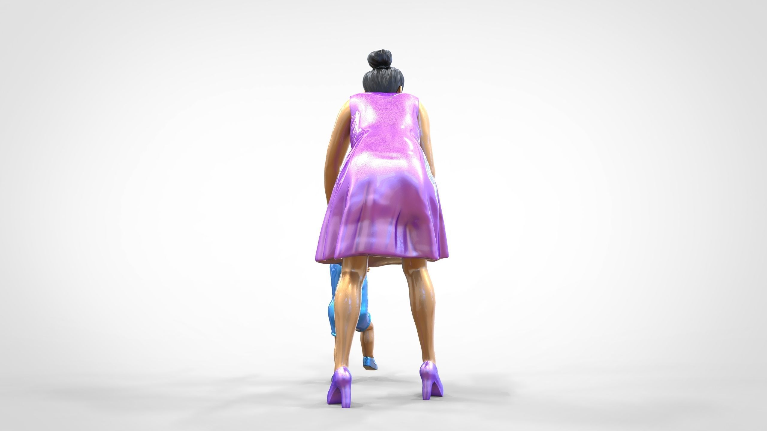 N1 A Woman takes Care of a Child Miniature 3D print model_8