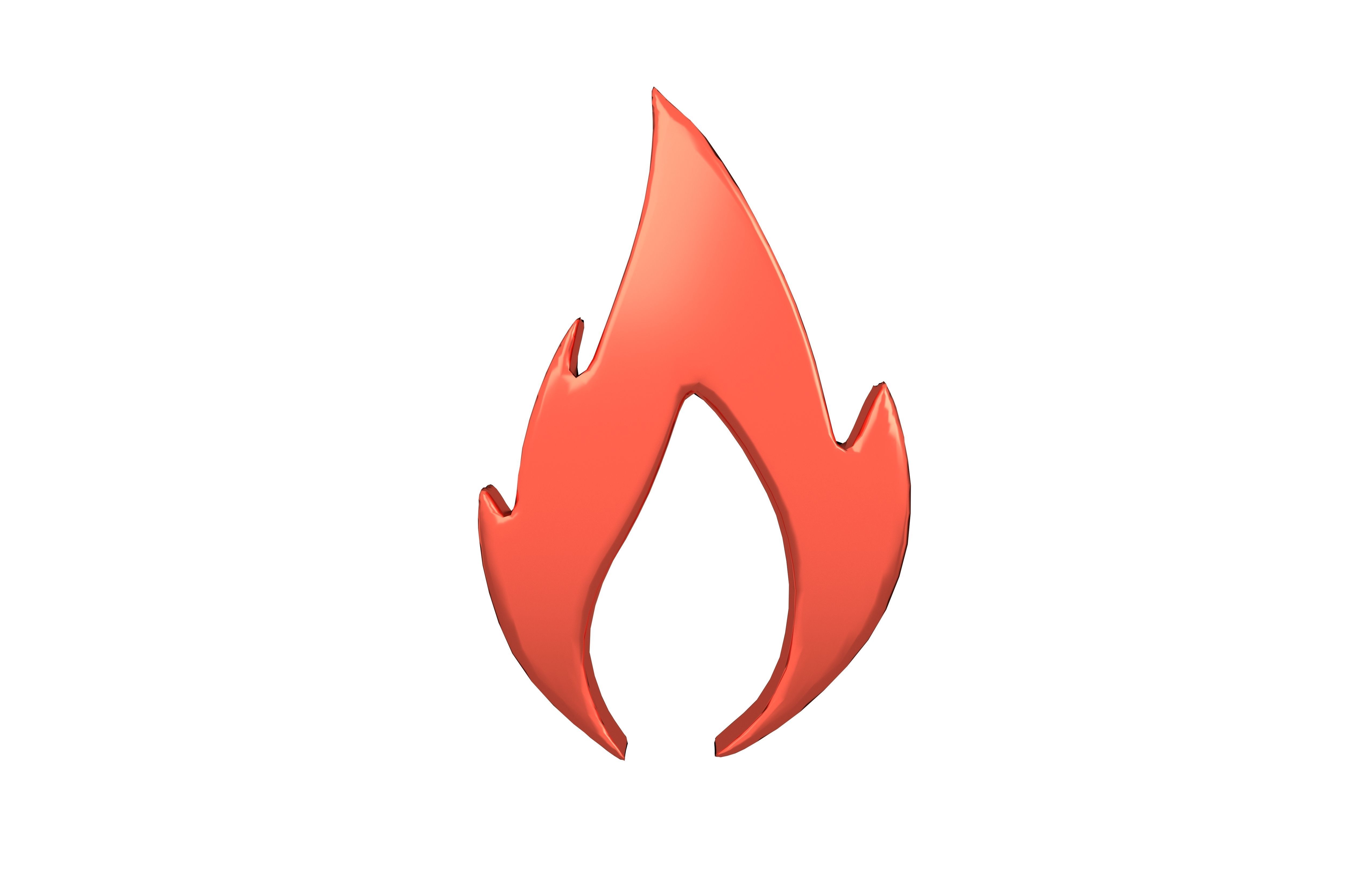 Fire Symbol v10 008 Low-poly 3D model_1