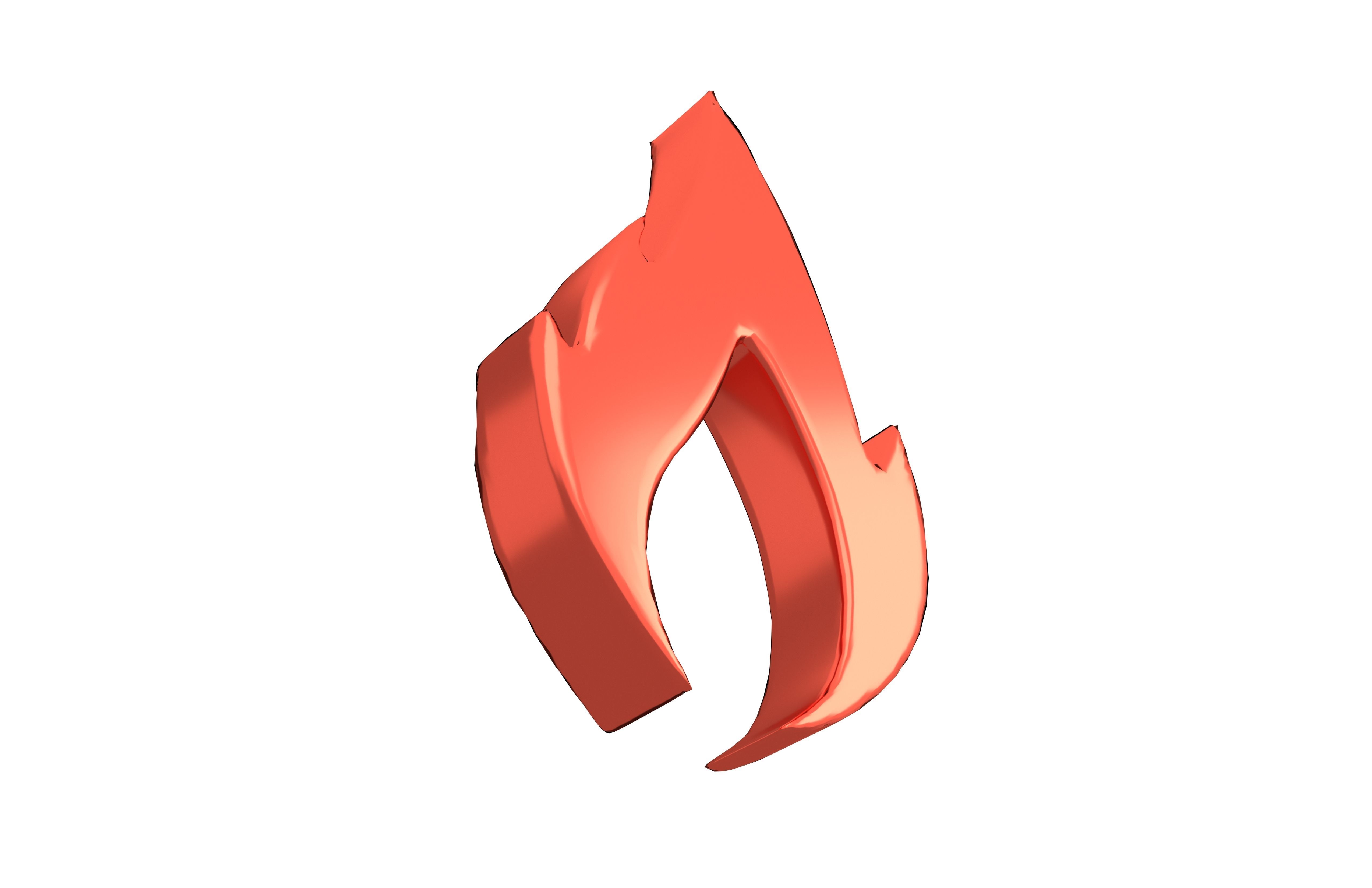 Fire Symbol v10 008 Low-poly 3D model_3