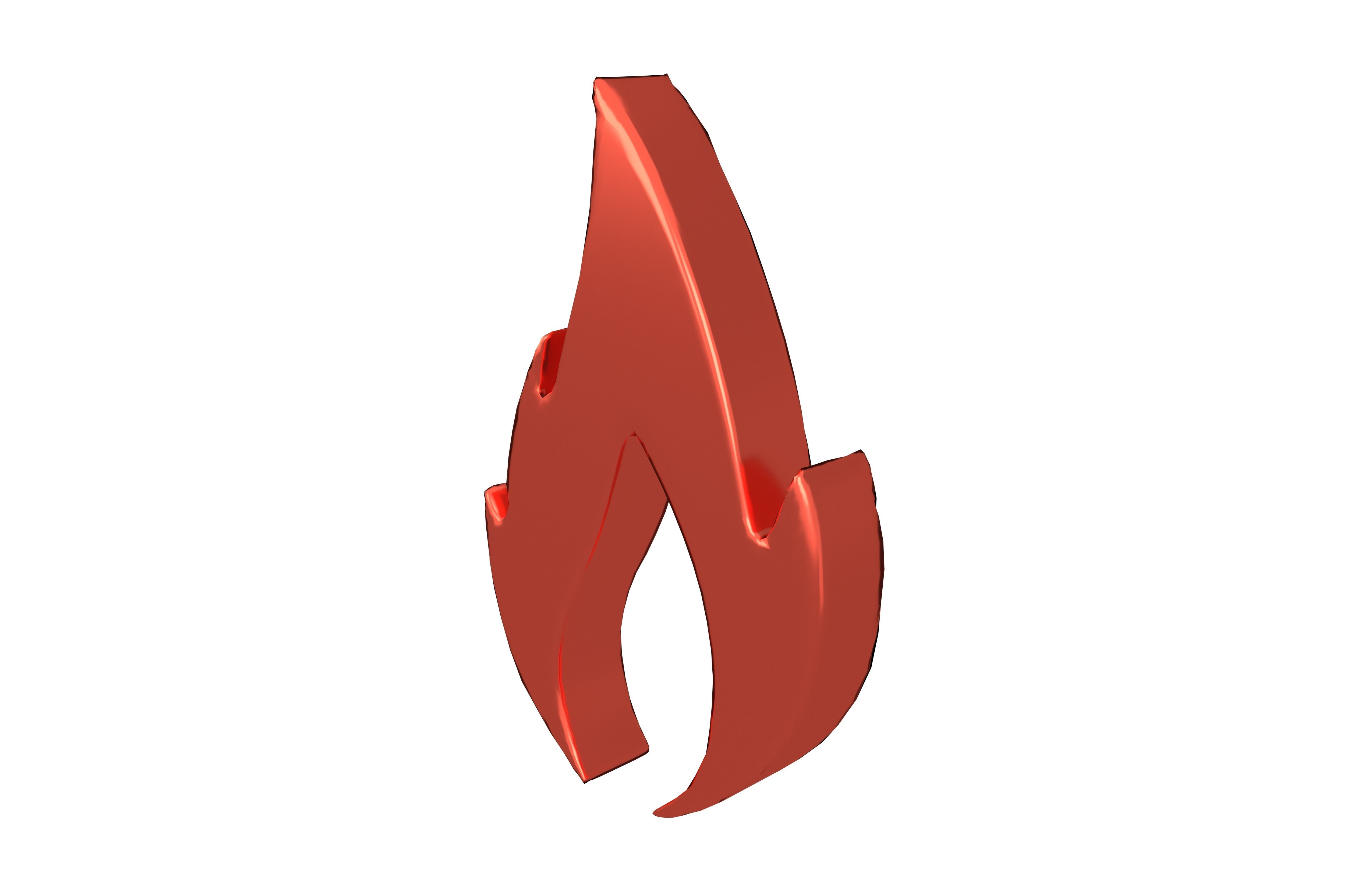 Fire Symbol v10 008 Low-poly 3D model_2