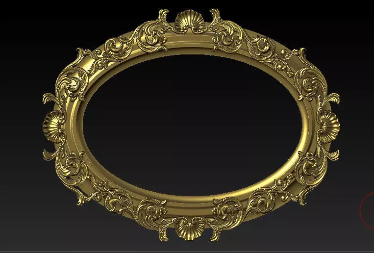 Classic mirror frame inlaid wood interior luxurious 3D model A2 3D model