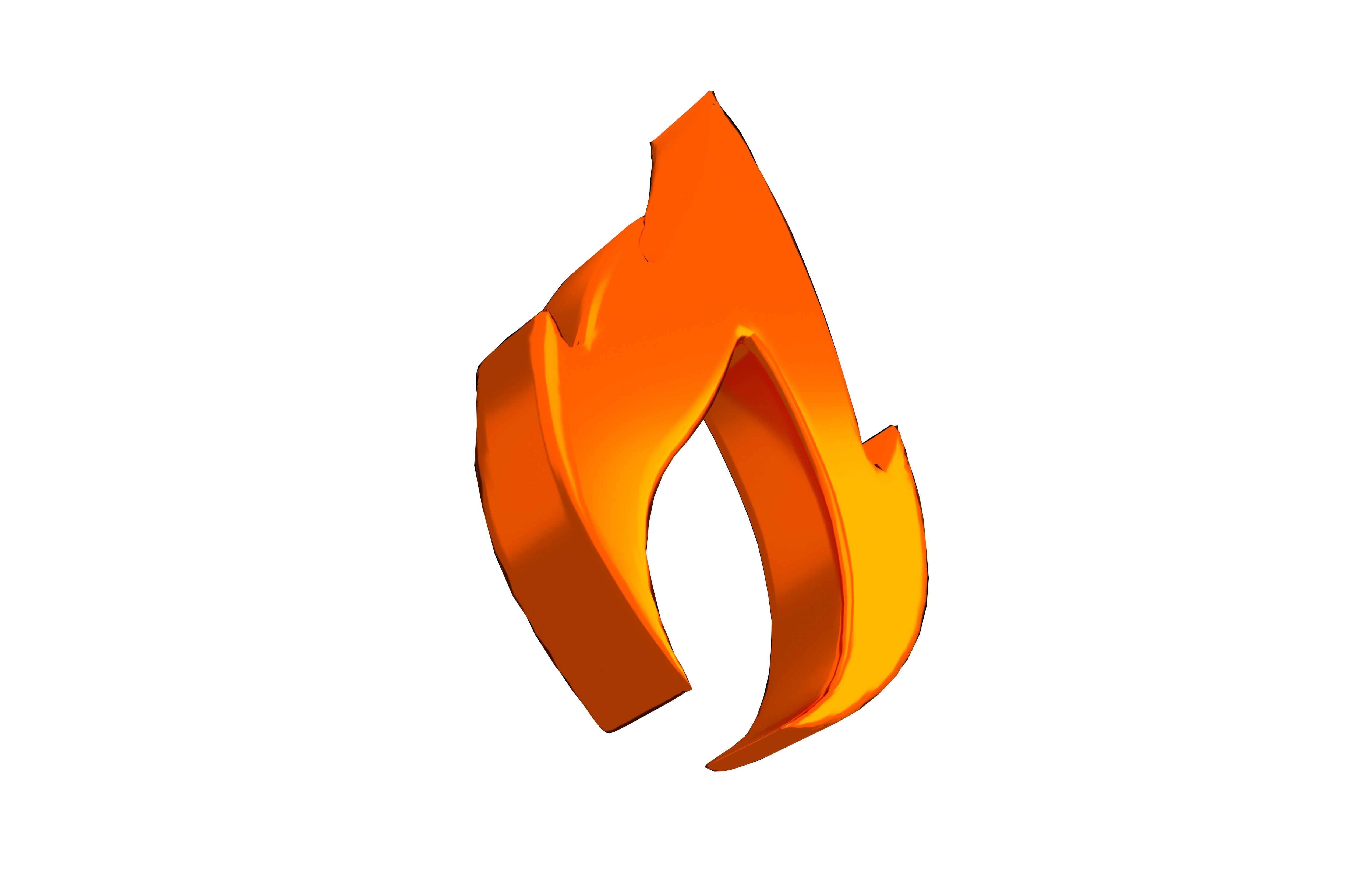 Fire Symbol v10 010 Low-poly 3D model_3