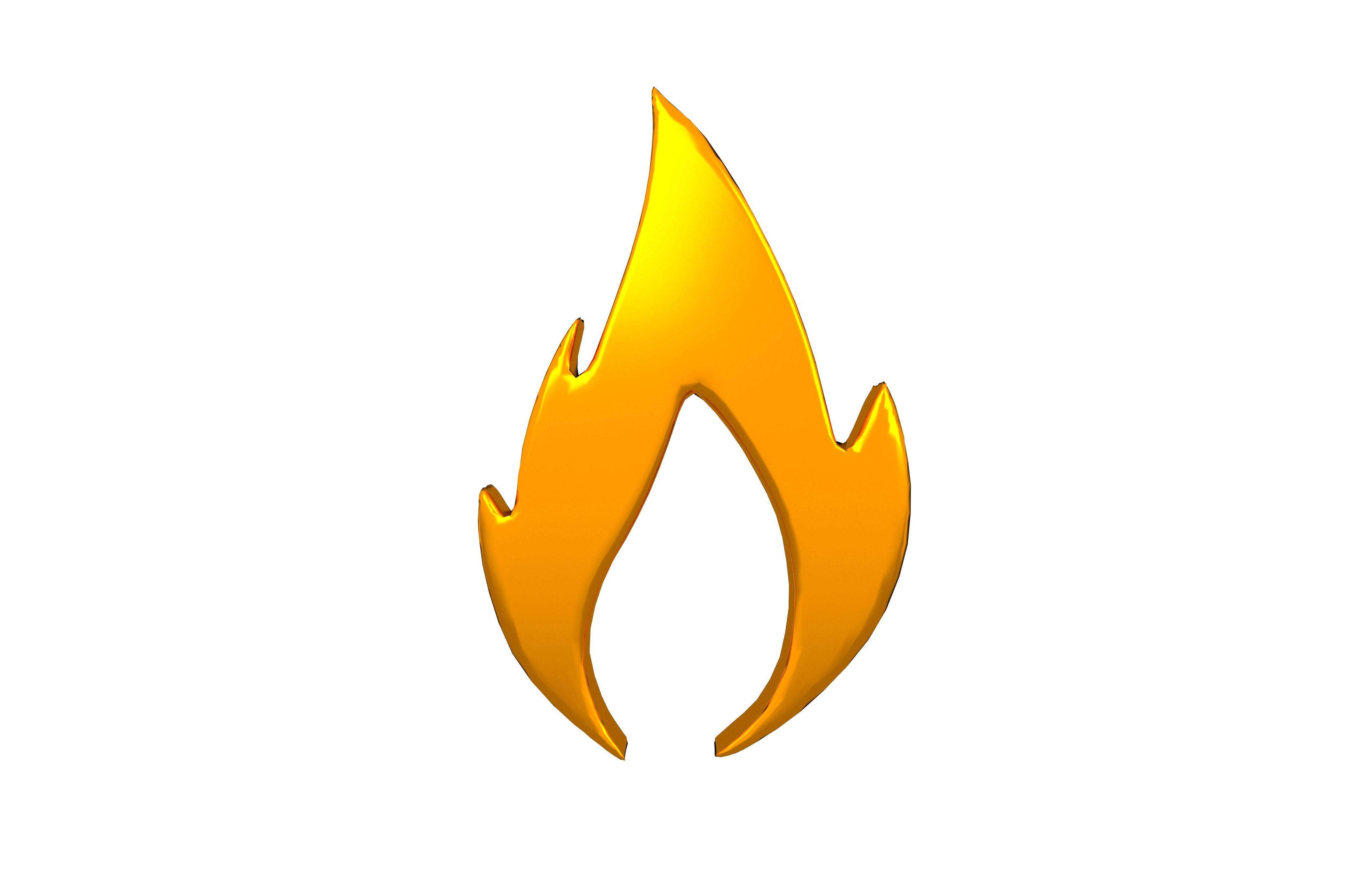Fire Symbol v10 011 Low-poly 3D model_1