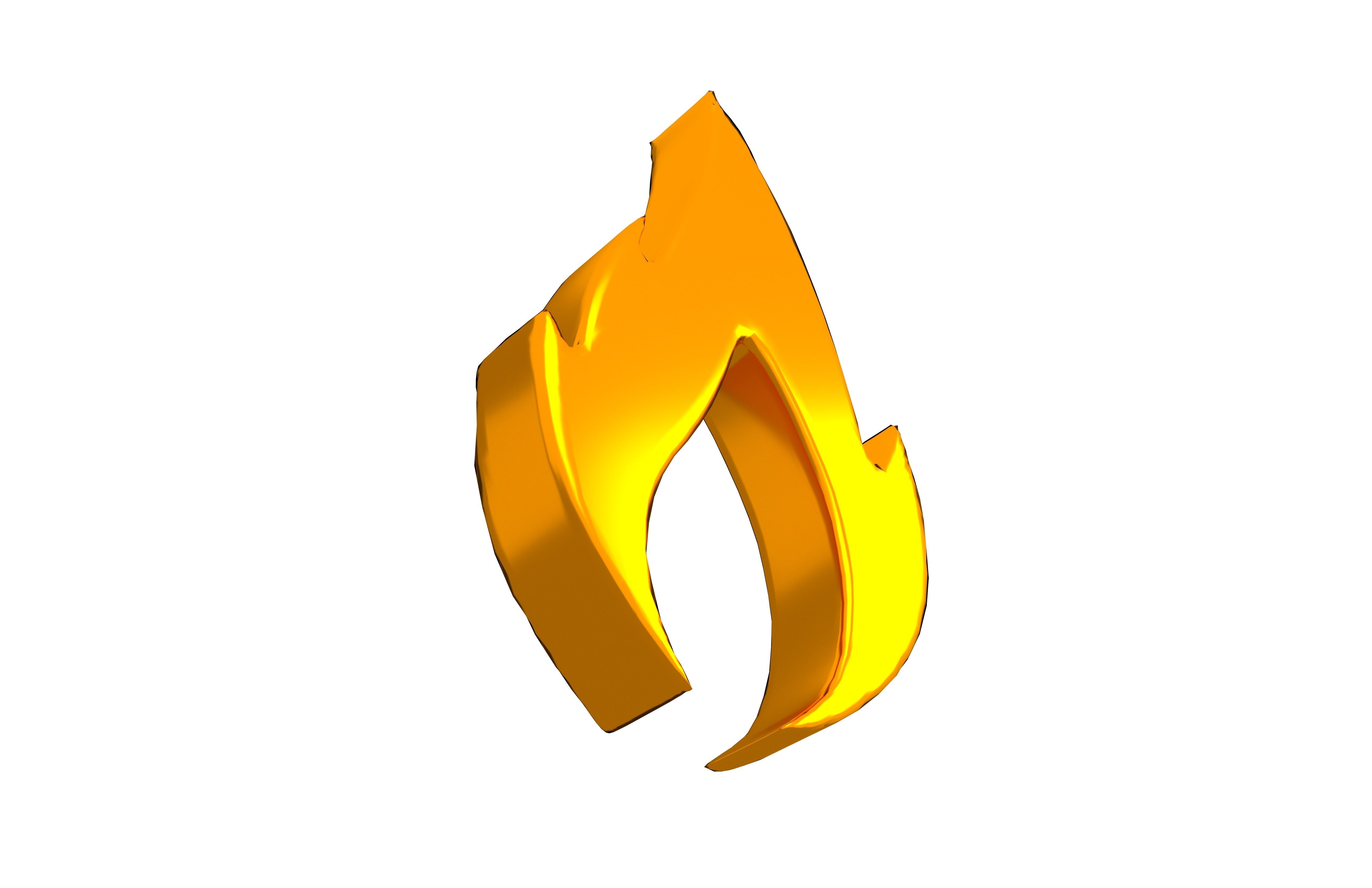 Fire Symbol v10 011 Low-poly 3D model_3
