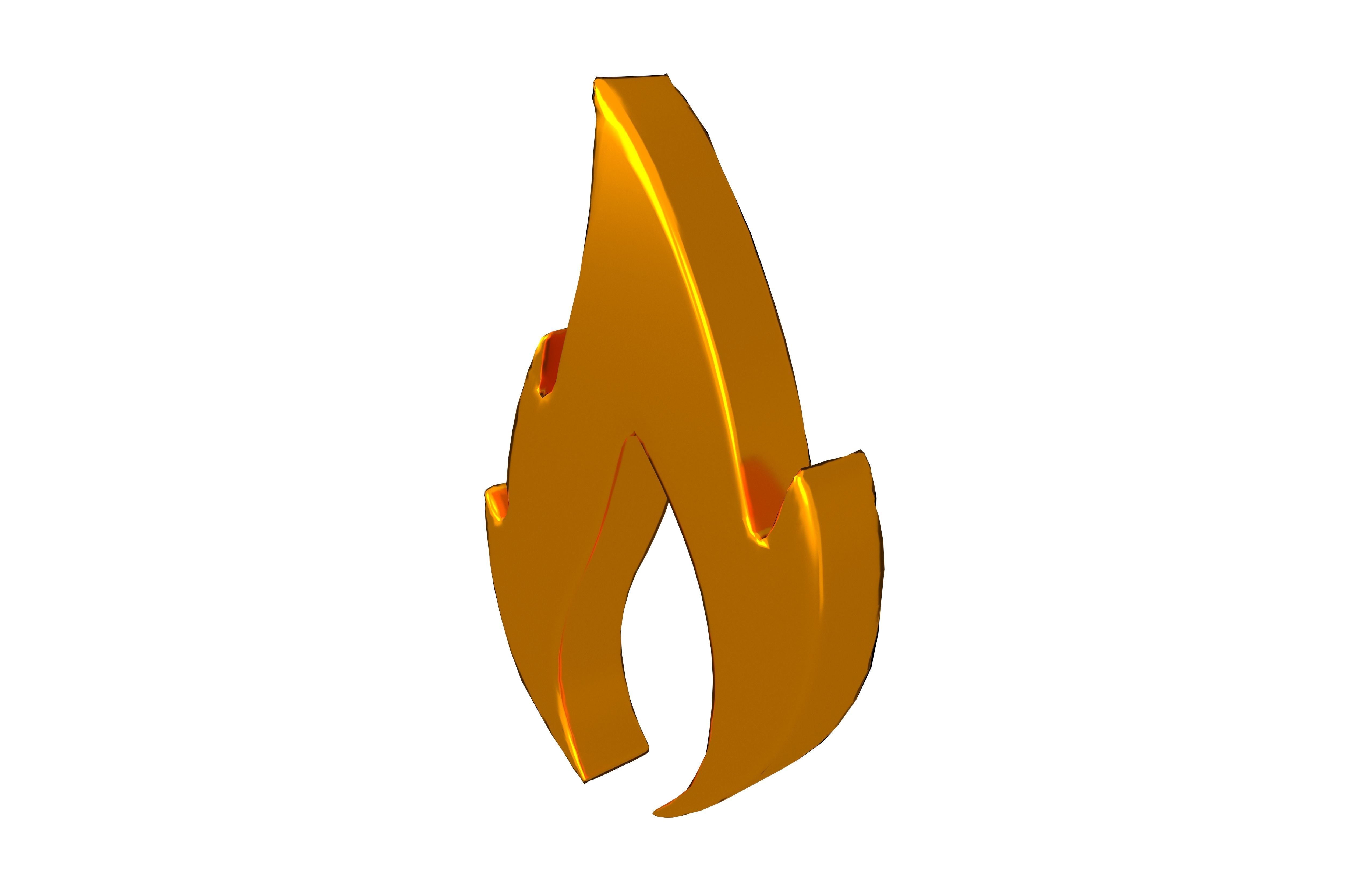 Fire Symbol v10 011 Low-poly 3D model_2