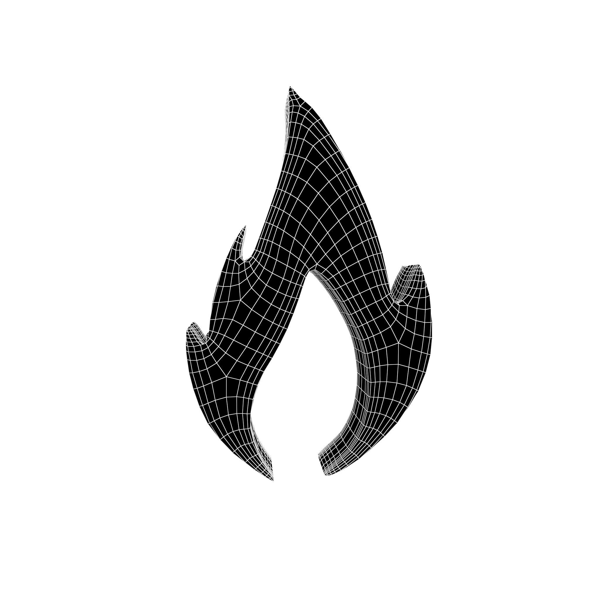 Fire Symbol v10 013 Low-poly 3D model_4