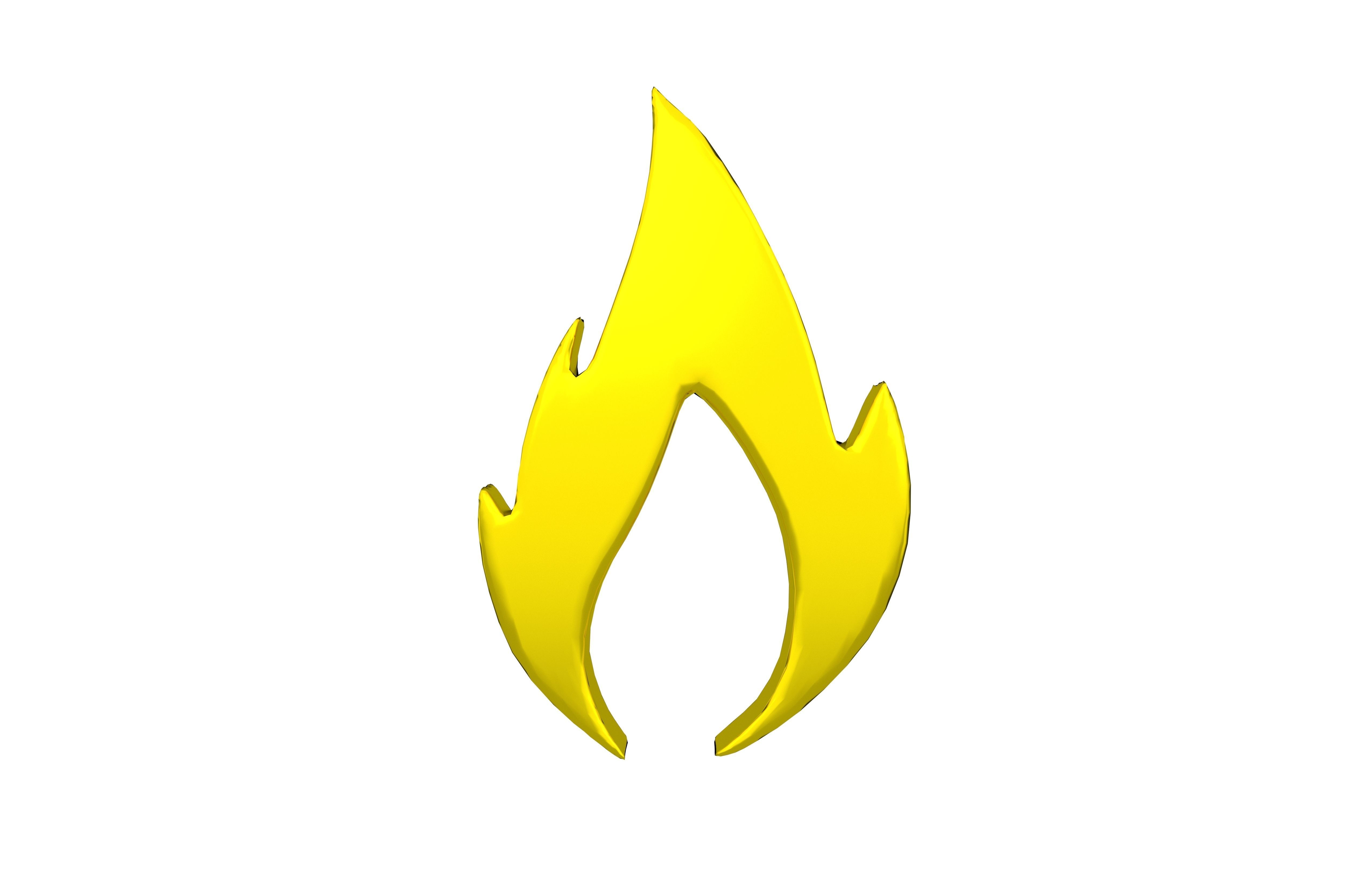 Fire Symbol v10 013 Low-poly 3D model_1