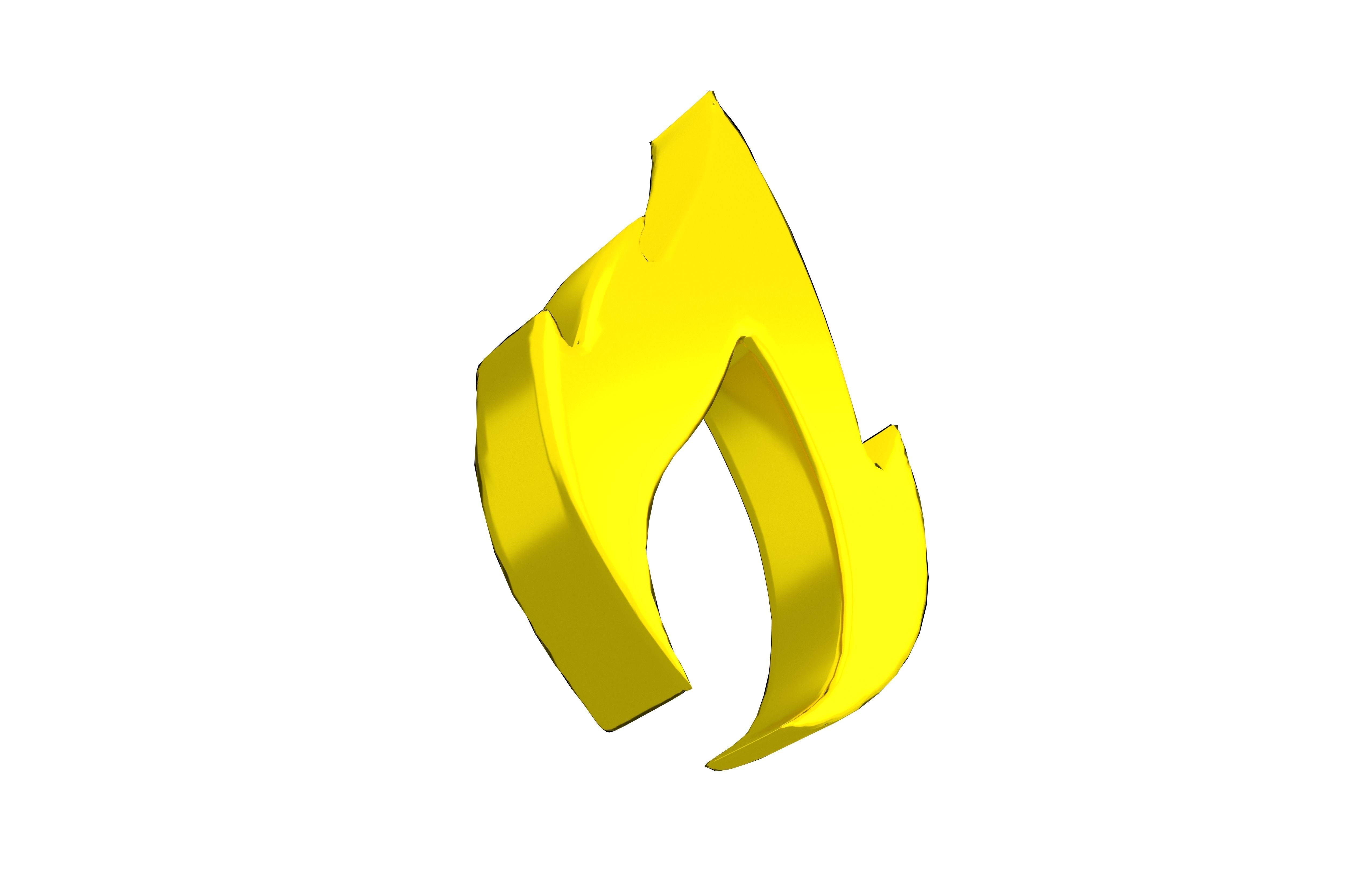 Fire Symbol v10 013 Low-poly 3D model_3