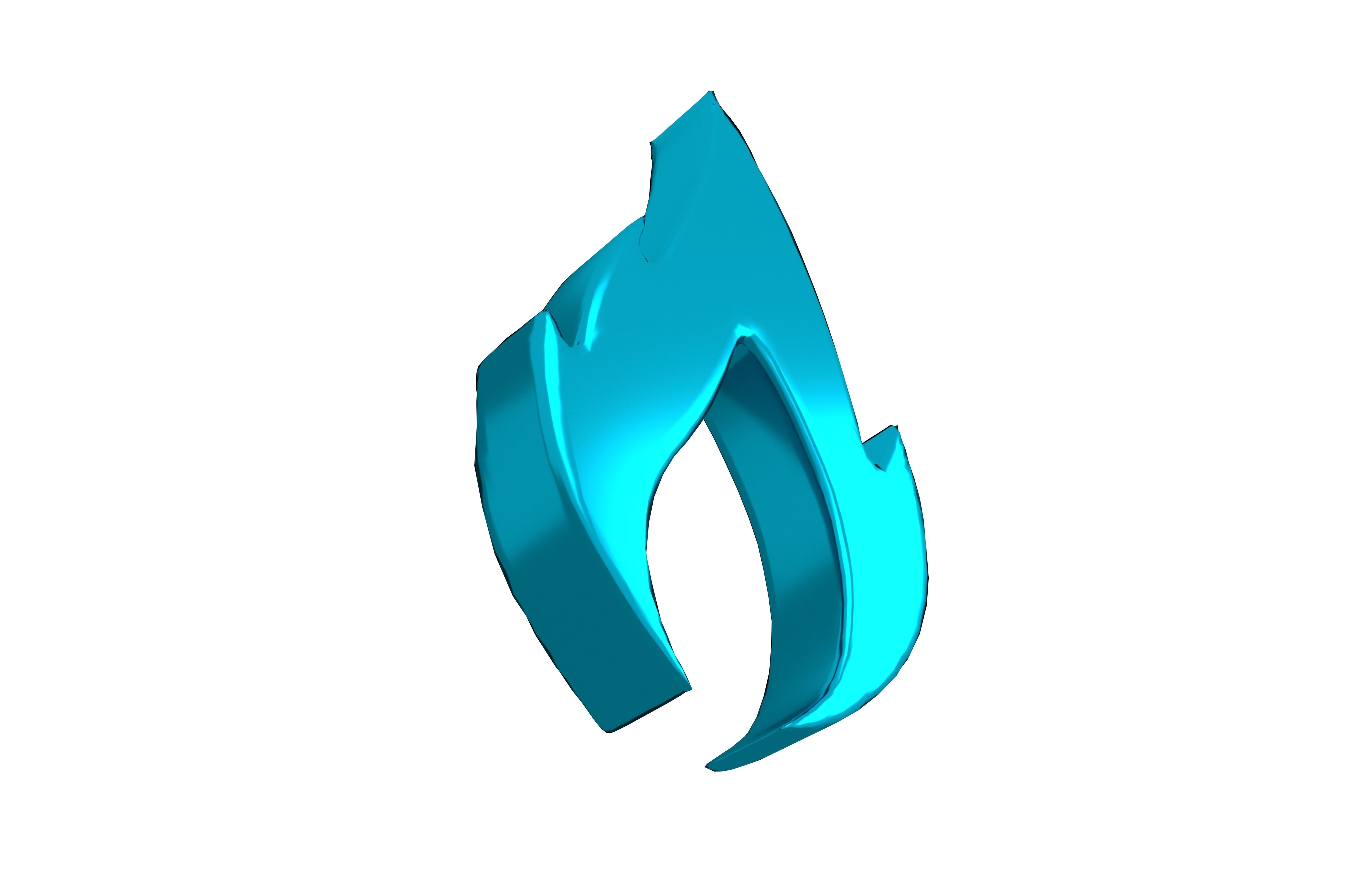 Fire Symbol v10 014 Low-poly 3D model_3