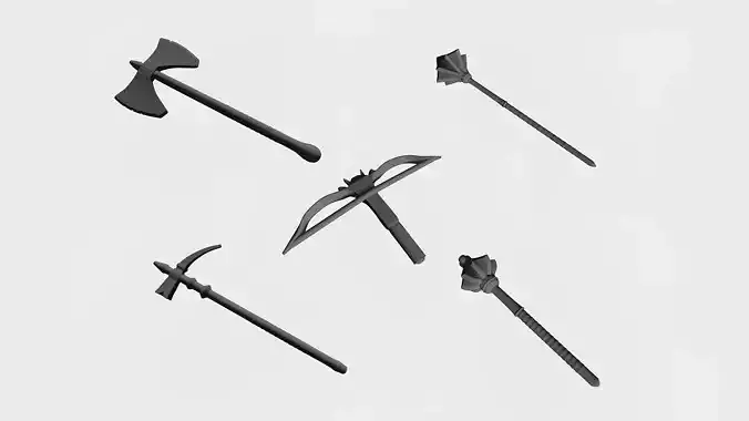 Arbalest maces and axes 3D print model