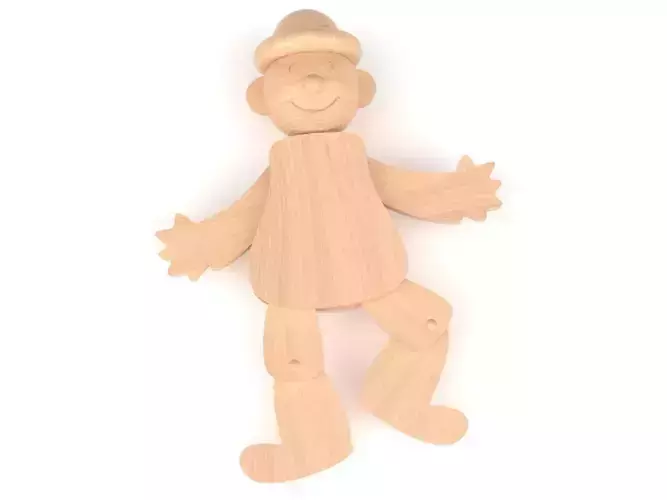 Wooden toy clown