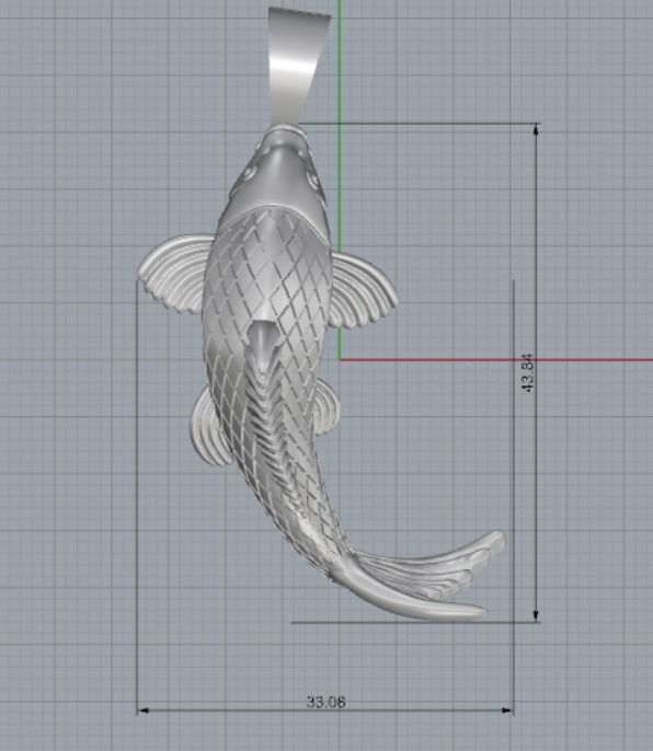 Fish pendant  carp caught 3D print model_5