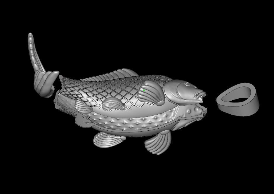 Fish pendant  carp caught 3D print model_7