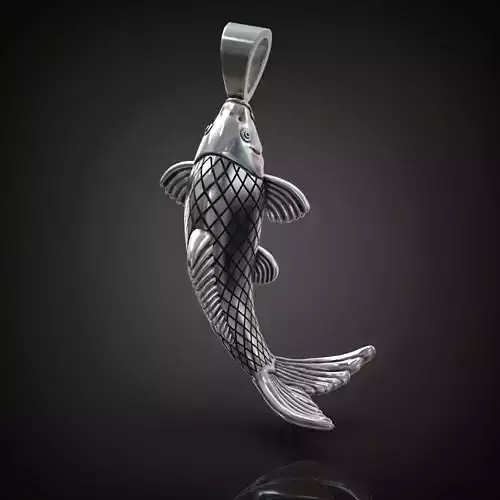 Fish pendant  carp caught 3D print model