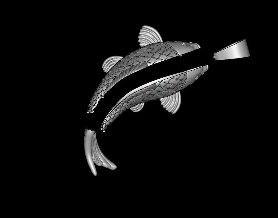 Fish pendant  carp caught 3D print model_8