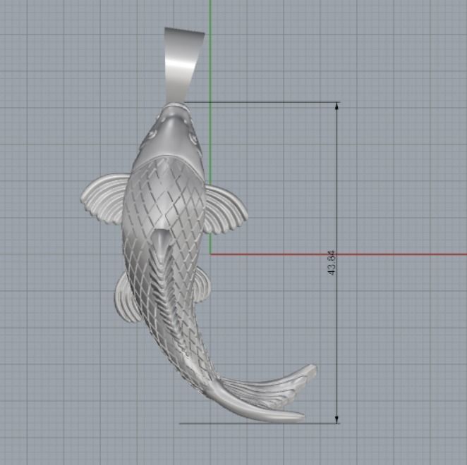 Fish pendant  carp caught 3D print model_4