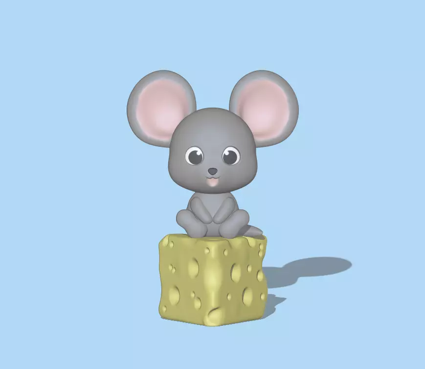 A cute Mouse and Cheese to decorate and play 3D print model