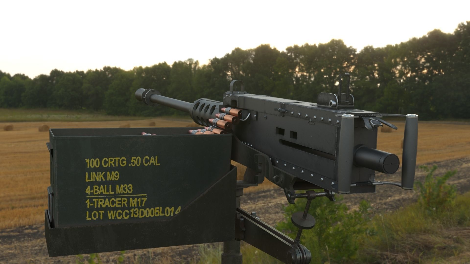 M2HB Browning 3D model_9