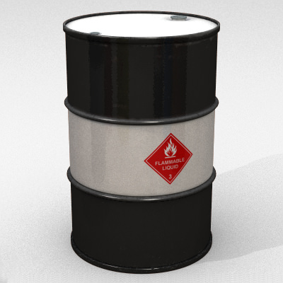 55 Gallon Drum Collection  high poly 3D model_4