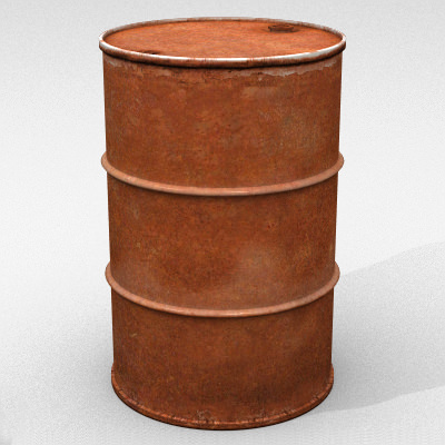 55 Gallon Drum Collection  high poly 3D model_3